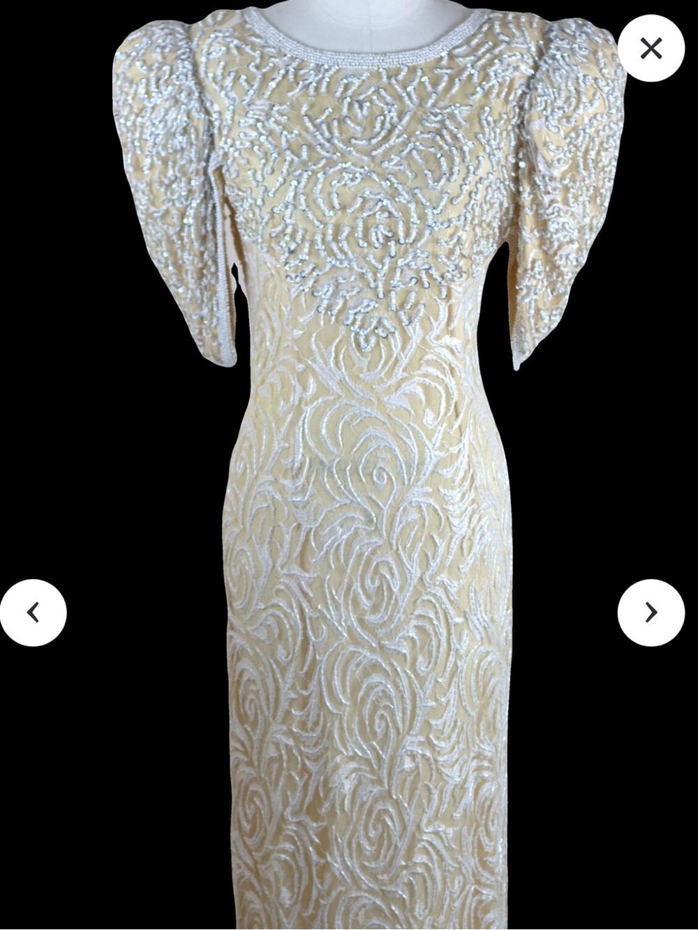 Vintage Judith Ann Creations Silk Beaded Dress wedding